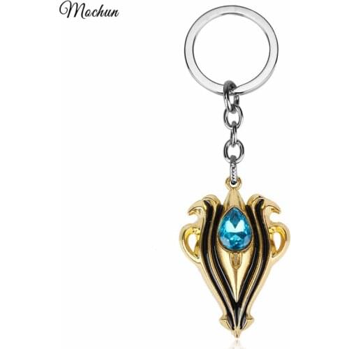 MQCHUN SRPG Game Fire Emblem Keychain For Car Keyring Jewelry Fire Symble With Blue Crystal Metal Key Chain Ring Holder Chaveiro