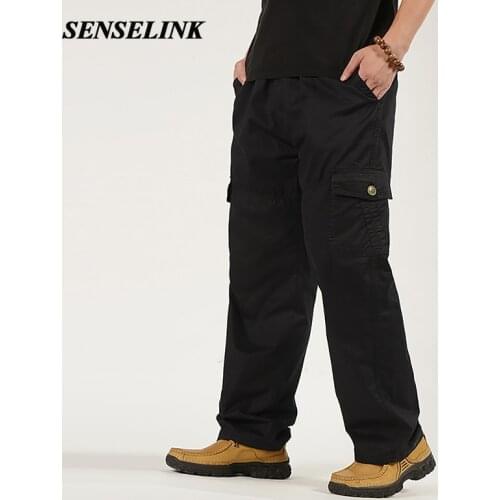 Men 2021 New Multi Pocket Cargo Pants Military Outdoor Mountaineering Travel Tactical Pants Loose Plus Size Cargo Pants Men