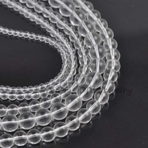 Natural Stone Rock Crystal Quartz Beads Brazil White Crystal Thassos For Bracelet Jewelry 4/6/8/10/12mm TRS0012