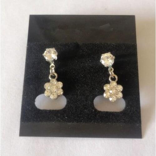 Ex1257 Korean version fashion simple temperament crystal alloy flower studs earrings trend Womens Jewelry Accessories