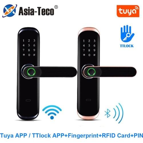 Tuya APP Smart Lock TTLock Remote Control Fingerprint Lock For Indoor Home Wooden Door Metal Door