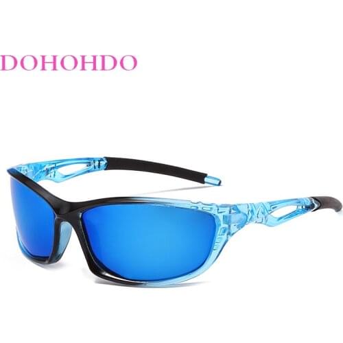 DOHOHDO Transparent Frame Polarized Sunglasses Men Brand Design Car Driving Sun Glasses Male Night Vision Fishing Goggles UV400