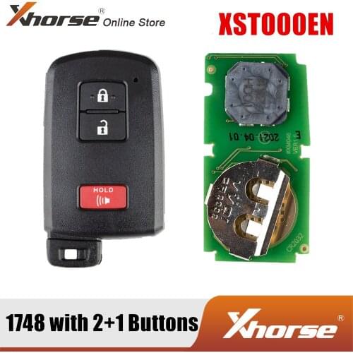 Xhorse XM Smart Key Shell 1748 with 2+1 Buttons with XM Smart Key PCB XSTO00EN for Toyota Support Re-generate