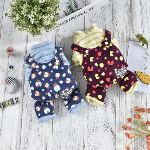 S-2XL Autumn Winter Print Four-Leg Plush Cotton Warm Breathable Dog Clothes Puppy Outfit Pet Cat Coat Fashion Clothing Small Dog