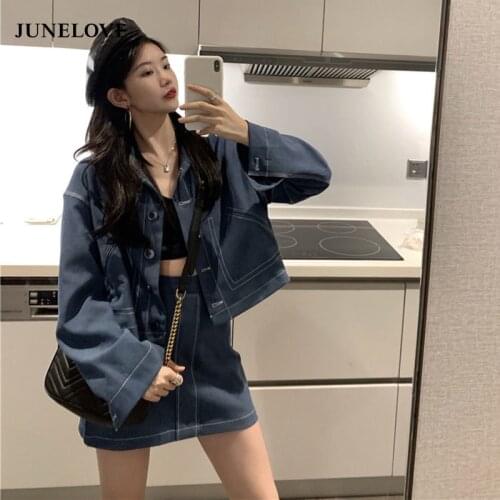 Women Sets Blazers Coats Skirts 2 Pieces Outfits Streetwear Casual Trendy Retro Korean Chic Ulzzang Office Ladies Loose Daily