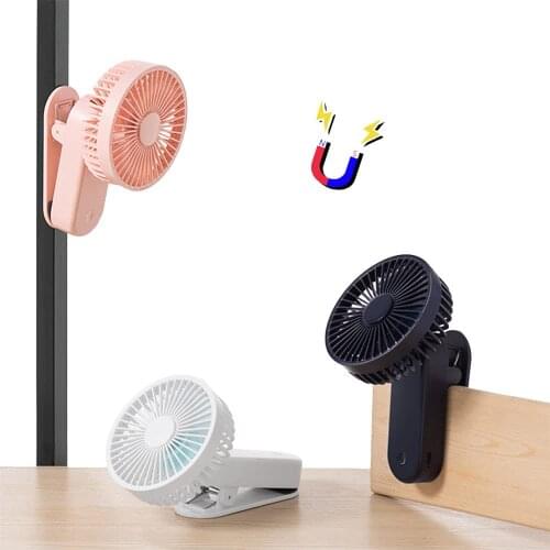 Zilead Portable Clip on Mini Desk Fan 2400mA Rechargeable USB Battery Operated Stroller Fan With Magnetic Adjustable Ventilador