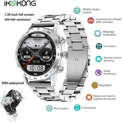 1.39inch 454*454 HDScreen music Rotatable button SmartWatch for Sport Fitness Tracker ECG Heart Rate Monitor100+Dials Dynamic UI