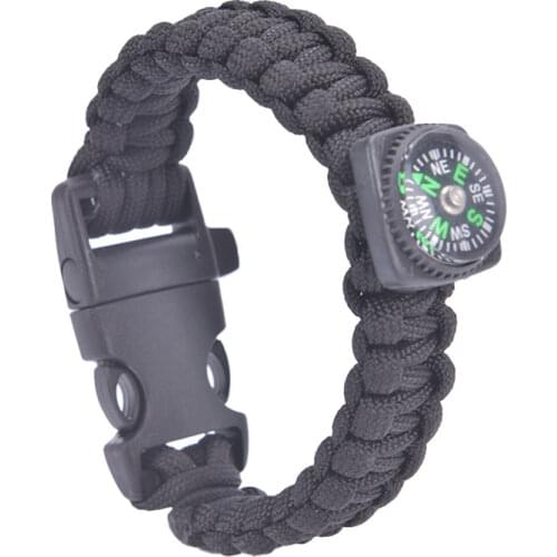 1 Pc 22.5cm Military Emergency Paracord EDC Bracelet Multifunction Field Survival Compass