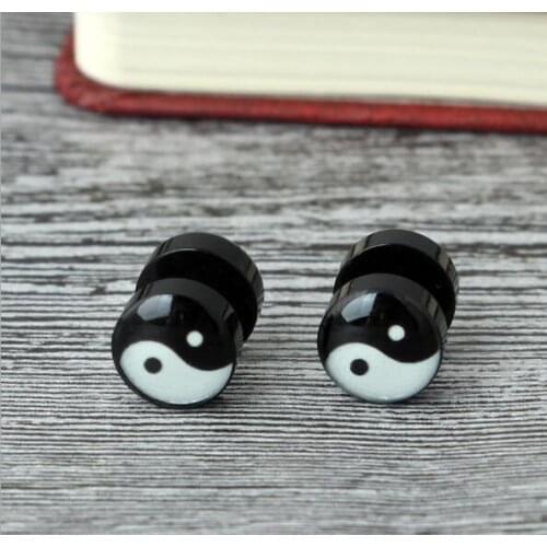 1 PC Fashion Tai Chi Screw Stud Earring Personality Accessories Domineering Jewelry for Men Drop Shipping