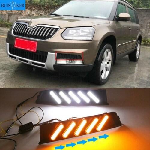 2Pcs For Skoda Yeti 2014-2017 LED Daytime Running Turning Signal Light DRL Fog Lamp Brake light Lamp