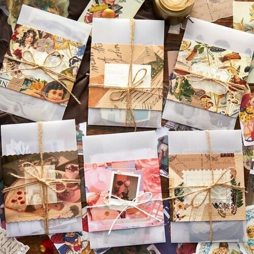 30pcs Mushroom Manor letter European girl Material Paper Junk Journal Planner Scrapbooking Vintage Decorative DIY Craft Paper