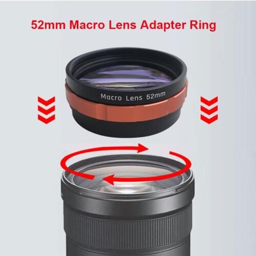 52mm Protable High Precision Dight Camera Macro Lens Adapter Ring for sony Micro SLR Card Camera Aluminum Alloy Accessories