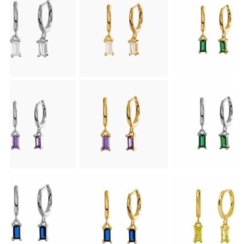 BOAKO French Crystal 925 Sterling Silver Jewelry Earrings Dangle Piercing Earrings For Women Fashionable Zircon Lurury Jewelry