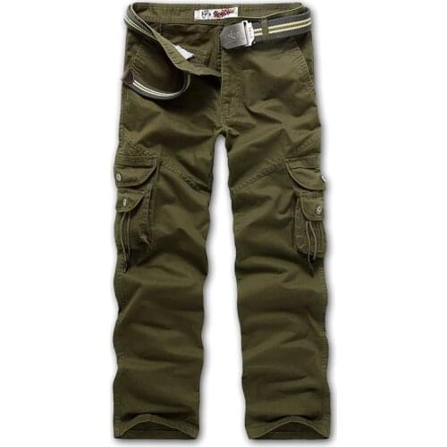 2020 New Brand Mens Cargo Pants Army Green Men Streetwear Track Pant Military Pencil Pant Zipper Fly Black Leisure Youth Joggers