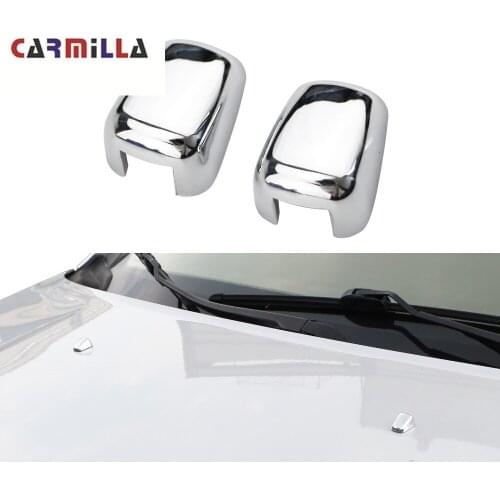 Carmilla 2Pcs/Set ABS Chrome Sprinkler Head Water Spray Nozzle Wiper Water-jet Cover Trim Sticker for Jeep Compass 2th 2017-2020