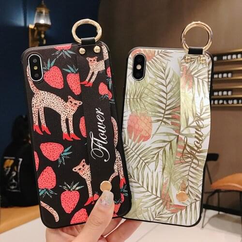 Phone Holder Case for iPhone 7 8 6 6s Plus for iPhone 11 Pro Max X XR Xs max Phone Cases TPU Wrist Strap Cover With Finger Ring