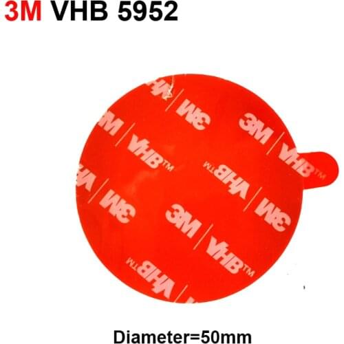 With Remove Tab Ear 3M VHB Double Adhesive Mounting Tape Round Sticker, Diameter=50mm, 1.1mm Thick, Black Foam