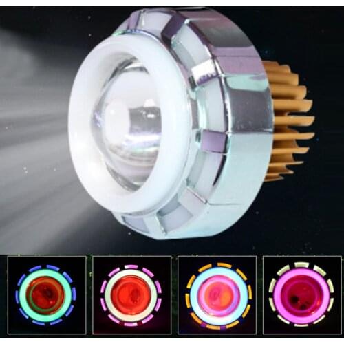 10pcs/lot 12V 10W Motorcycle Headlight CREE LED Headlamp Projector Lens Angel Eye Devil Eye Spot Light