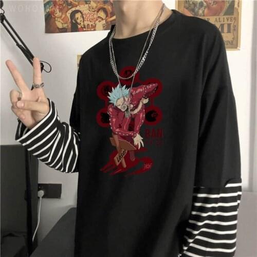 Ban The Seven Deadly Sins T Shirt Men Women Long Sleeve Summer Streetwear T-shirt Harajuku Anime Manga Nanatsu No Taizai Tshirts