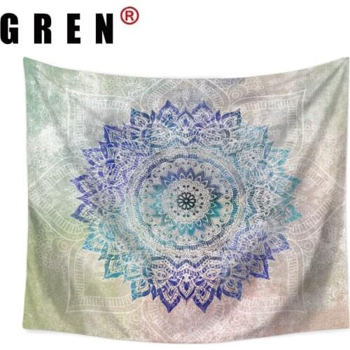 GREN Psychedlic Mandala Boho Tapestry Wall Hanging Covering Rug Background Cloth Beach Mat Blanket Art Bedroom Living Home Decor