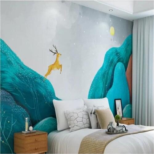 Custom Mural Wallpaper Personality Elk Childrens Room Background Wall Painting