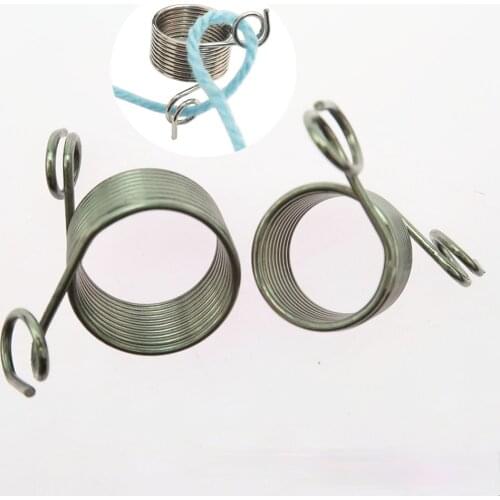 1Set Knitting Tools Guides Braided Knuckle Assistant Finger Wear Thimble Yarn Spring Stainless Steel DIY Sewing Accessories