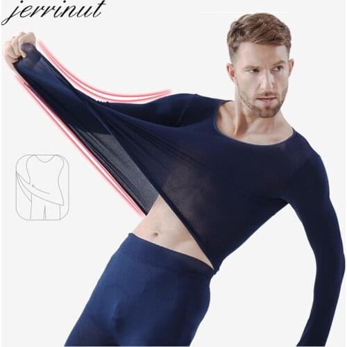 Jerrinut Long Johns Thermal Underwear Set Tops + Trousers 37 Degrees Constant Temperature Winter Clothes Inner Wear