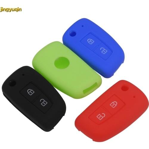 Jingyuqin 20pcs 2 BTN Silicone Car Key Case Cover for Nissan Qashqai X-trail Murano Maxima Altima Juke Geniss QUEST Livina Tiida