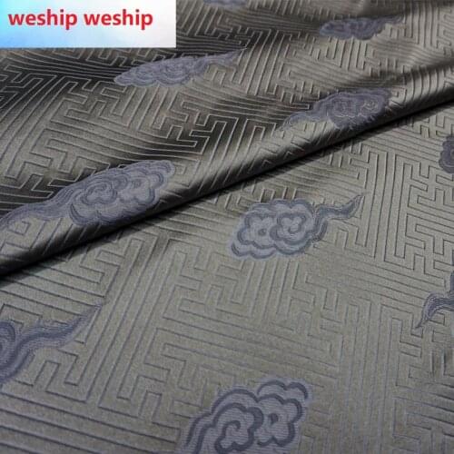 Chinese Classics gray cloud-pattern brocade jacquard Satin silk fabric DIY patchwork bag Book cover Doll hanfu clothes