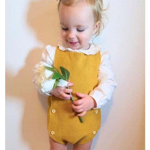 Baby Knitting Rompers 2020 Spring Newborn Baby Boys Girls Clothes Infant Girl Boy Sleeveless Romper Jumpsuit Cute Overalls