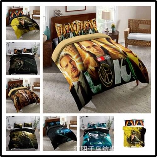 Bedding Sets Loki US/Europe/UK Size Quilt Bed Cover Duvet Cover Pillow Case 2-3 Pieces Sets Adult Children Colorful Lining Cloth