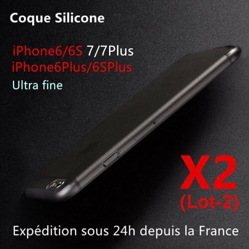 LOT-2 COQUE HOUSSE For Iphone 6/6S/5S/5C/SE/7/PLUS/8/X/XS/MAX/XR iPhone EN SILICONE
