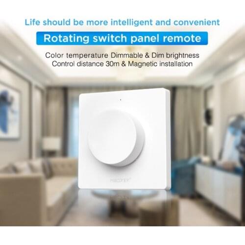 Miboxer K1 Rotating Switch Panel Remote Wifi Dimmer Switch Dimmable 2.4G Brightness Color Temperature Magnetic Install Ation 3V