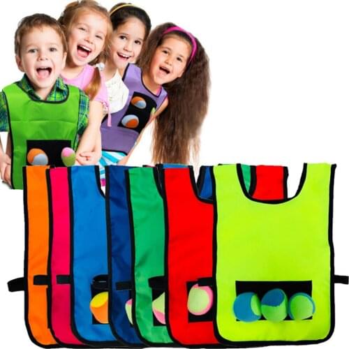 New Children Throwing Game Sense Training Vest Kindergarten Sticky Ball Vest for Kids Outdoor Activity Game Fun Sports Toys#37
