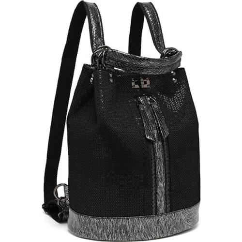 New design Backpack Womens Bag Leather Fashion Diamond Large Capacity Travel Bag Lady Dual-purpose Backpack Female Rucksack