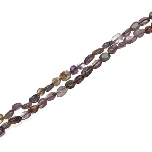Wholesale 5-10mm Purple Phantom Stone Loose Beads For Diy Bracelets Necklace 16inch H734
