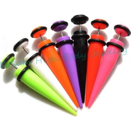 Fake Ear Taper Stretchers ear plugs UV Acrylic Mixed Colors Body Piercing Jewelry 8MM Earring Popular