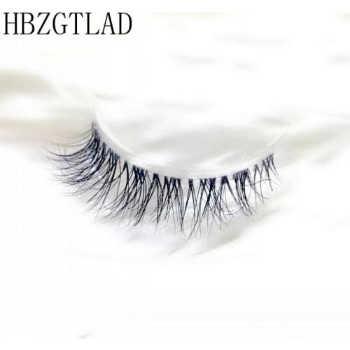 Transparent stem Mink Hair Eyelashes reusable Natural 3D Mink Messy Popular short False Eyelash Full Strip Eyelashes Extension