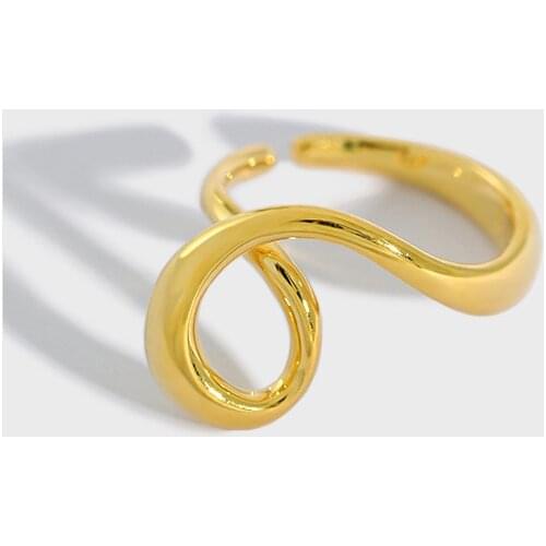 SHANICE 925 Sterling Silver Open Ring Jewelry ins irregular unilateral heart Adjustable Finger Rings Womans Charms Jewellery