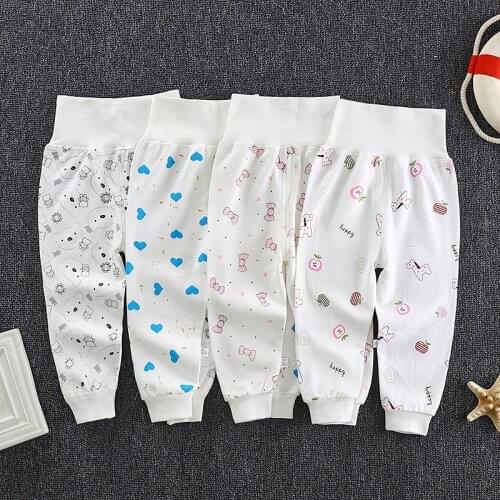 2020 Baby Boy Pants Cute High Waist Cotton Leggings Autumn Spring Girl Boy Toddler Trousers Infant Kids PP Pants Baby Pants