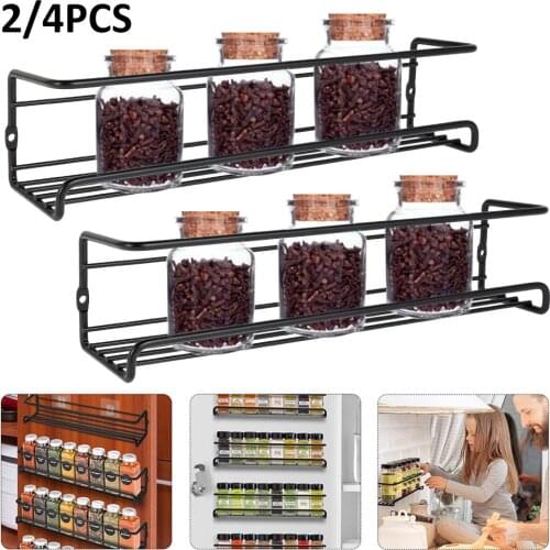 Punch-free Rack Spice Rack Wall-mounted Spice Rack Storage Rack Metal Hanging Spice Rack Single-layer Spice Rack Storage Rack