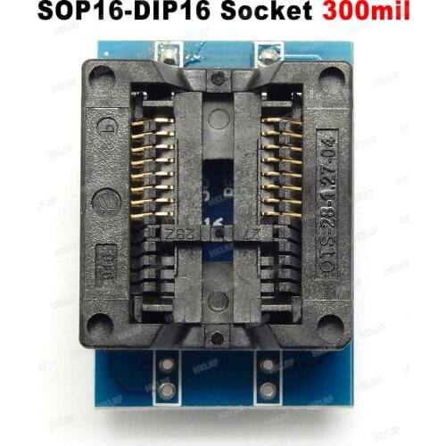 SOP16 DIP16 SO16 IC MCU Test Programmer Socket Adapter 300mil Converter Module Free Shipping