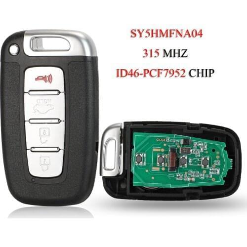 Kutery Remote Smart Car Key For Hyundai Genesis Coupe GT For Kia Soul Rio Sorento 4Buttons 315Mhz ID46 PCF7952Chip SY5HMFNA04
