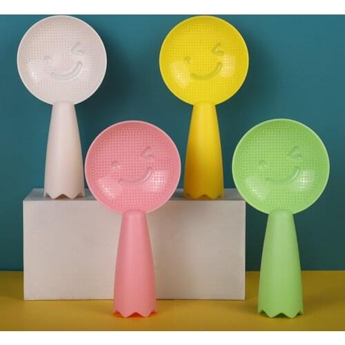 Stand-up Plastic Creative Cute Smile Face Rice Spoon Household Non-stick Rice Spoon Kitchen Accessories Tools