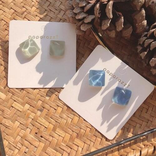 S925 Irregular Square Silver Needle Concave and Convex Ears Diy Handmade Jewelry for Women Piercing Jewelry