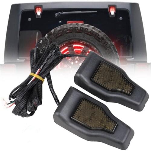 2PCS LED 3rd Third Tailgate Lights Rear Taillight Brake Reverse Lamps For Wrangler JL 2018 2019 2020