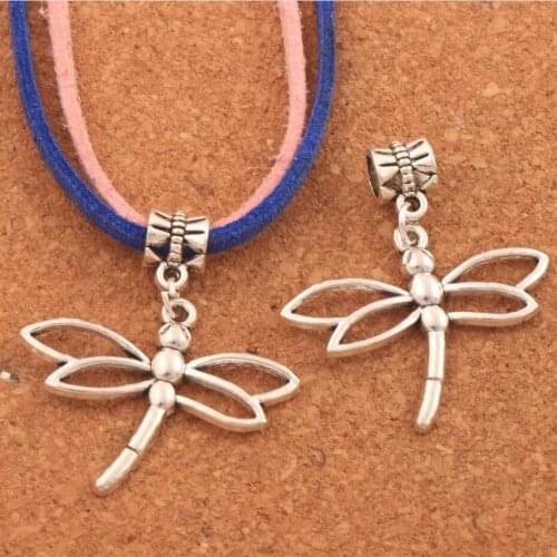 20PCS zinc alloy Hollow Dragonfly Charm Beads 32.6x36.3mm Dangle Fit European Bracelets Jewelry DIY B769