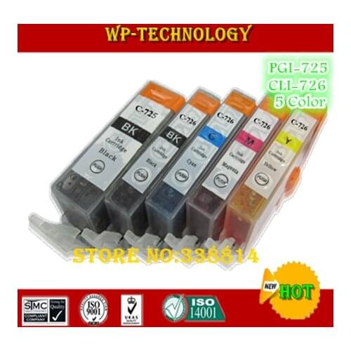 5 color compatible ink cartridge suit for PGI725 CLI726 suit for Canon IP4870 IP4970 IX6560 MG5170 MG5270 MX886 MX897 etc