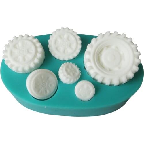 6 Grids Car Wheel Chocolate Baking Mold DIY Cake Decorating Tools Candle Silicone Mold Soap Making Mould Plaster Clay Crafts