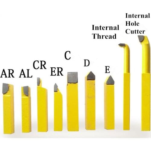 9pcs New Alloy Carbide Brazed Tipped Lathe Tools Set Mayitr 8*8mm Shank Turning Milling Tool Welding Cutter Bit For Metal